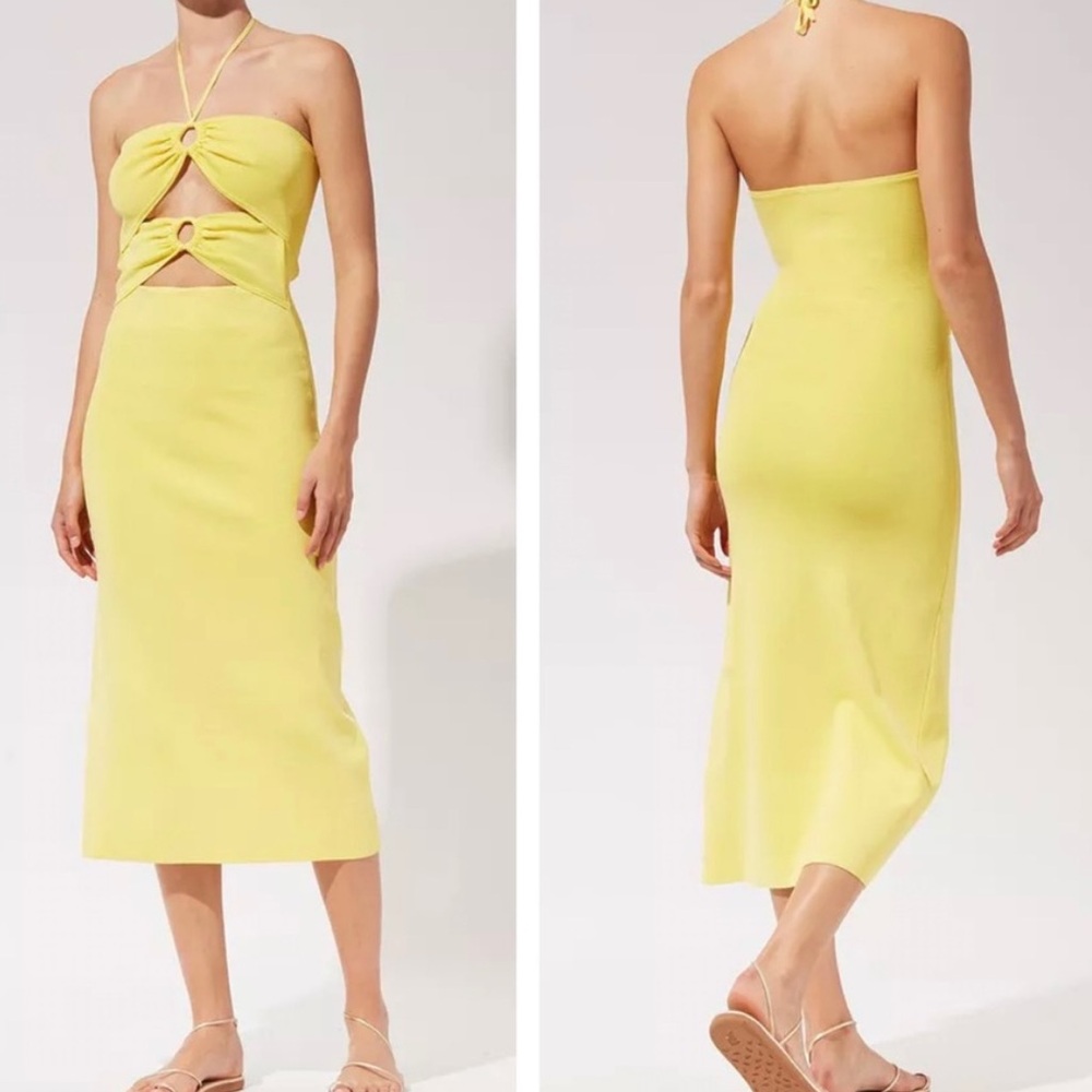 Solid and Striped Ariana Dress in Yellow